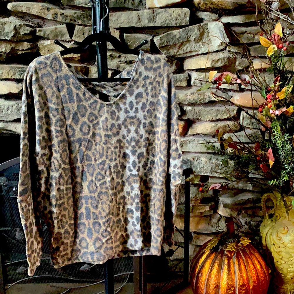 Fuzzy Leopard Print Tunic